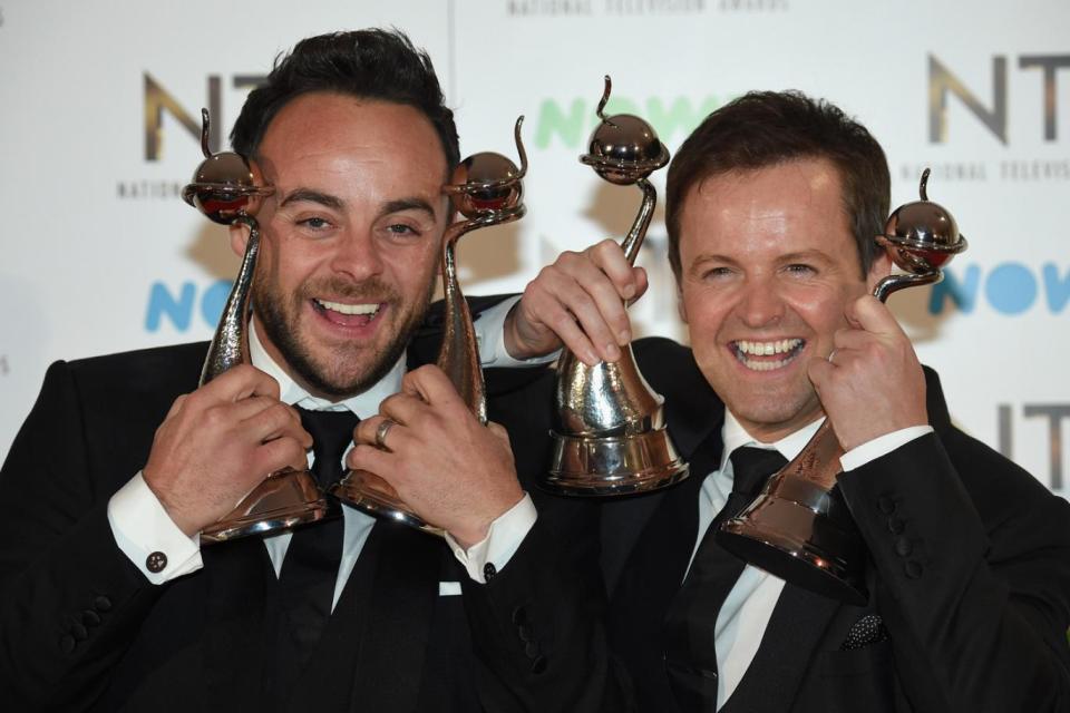 Award winners: Ant and Dec with their NTAs in 2017 (Anthony Harvey/Getty )