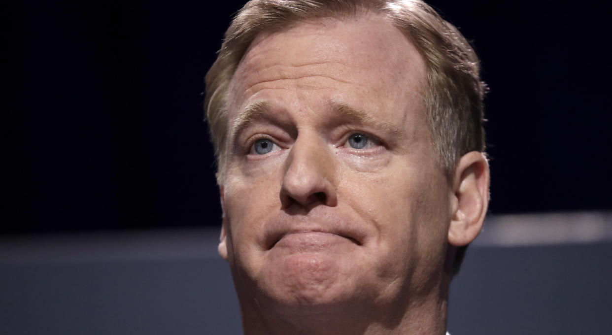 Roger Goodell hosted his annual Super Bowl press conference on Wednesday. (AP)
