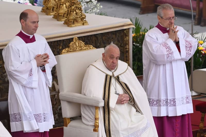 Pope Francis pictured during the Holy Mass on Easter Sunday at the St. Peter's Square. Domenico Cippitelli/LPS via ZUMA Press Wire/dpa