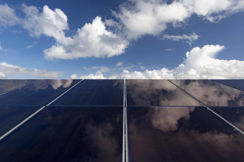 FPL's Hibiscus Solar Energy Center that sits on 400 acres of land on Westlake's west side October 23, 2019. Two thousand five hundred panels of the 300,000 have been installed. Palm Beach County?s first large utility-scale solar plant should be online in 2020. Each solar panel, which were made in Ohio, creates 425 watts of electricity. The solar plant will generate zero-emissions electricity for FPL customers ? enough to power approximately 15,000 Florida homes and equivalent to removing approximately 12,000 cars from the road each year.