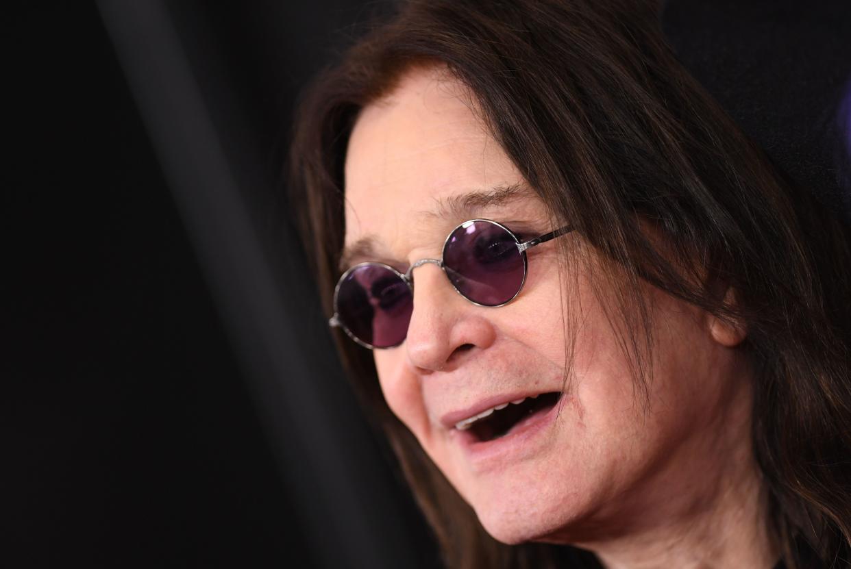 British singer-songwriter Ozzy Osbourne arrives for the 62nd Annual Grammy Awards on January 26, 2020, in Los Angeles. (Photo by VALERIE MACON / AFP) (Photo by VALERIE MACON/AFP via Getty Images)
