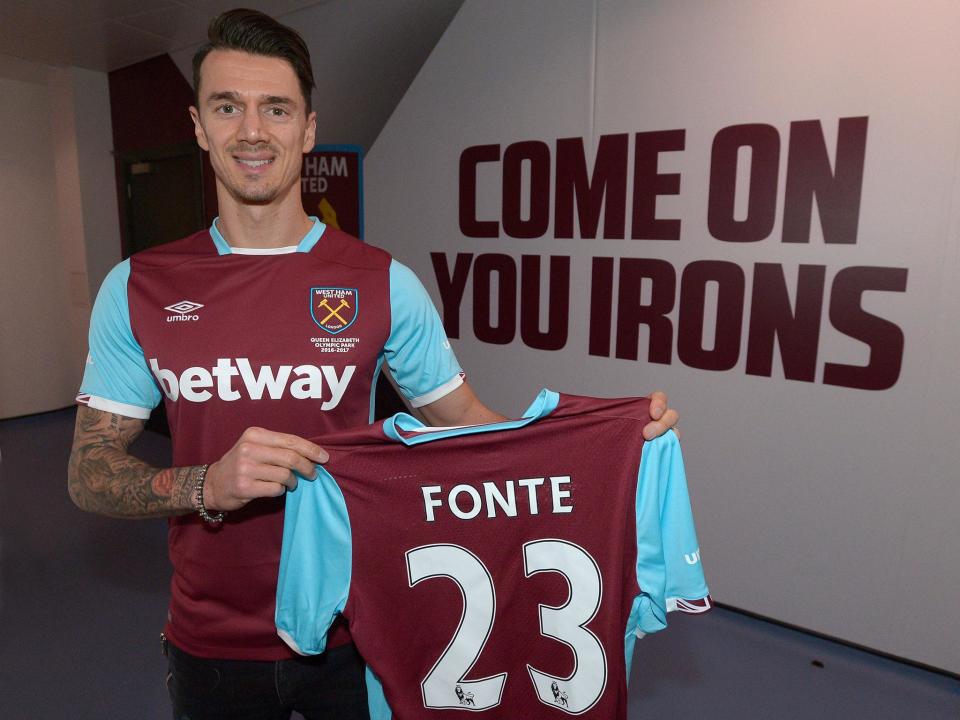 Jose Fonte has been unveiled as a West Ham player: Getty