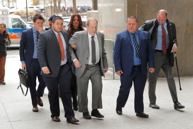 Film producer Harvey Weinstein arrives for a hearing in his sexual assault case at New York Supreme Court in New York