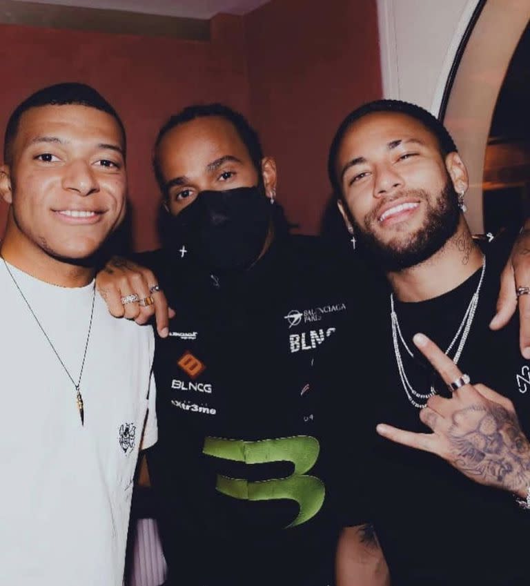 Mbappé, Hamilton y Neymar se encontraron en el cumpleaños de la modelo Cindy Bruna