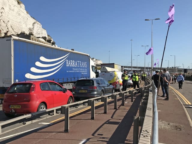 Extinction Rebellion protest at Dover