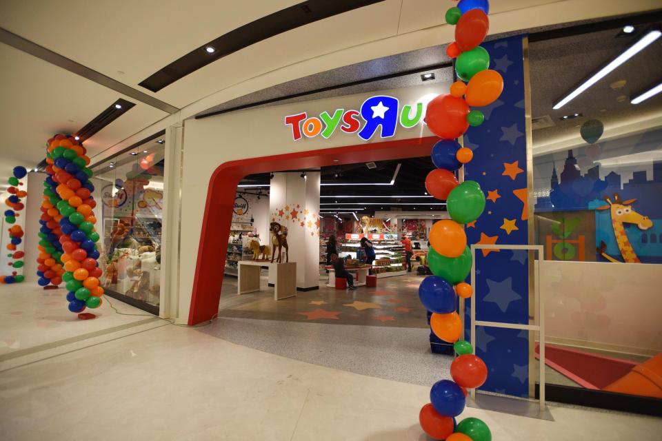 One of the store front entrances seen during a press preview of the Global Flagship Toys R Us store at American Dream in East Rutherford on 12/16/21.