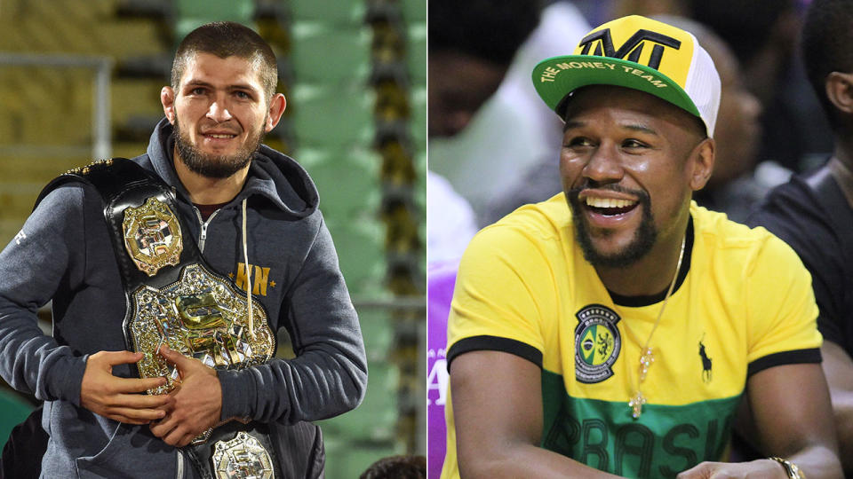 Khabib and Mayweather have talked up a potential fight against each other. Pic: Getty