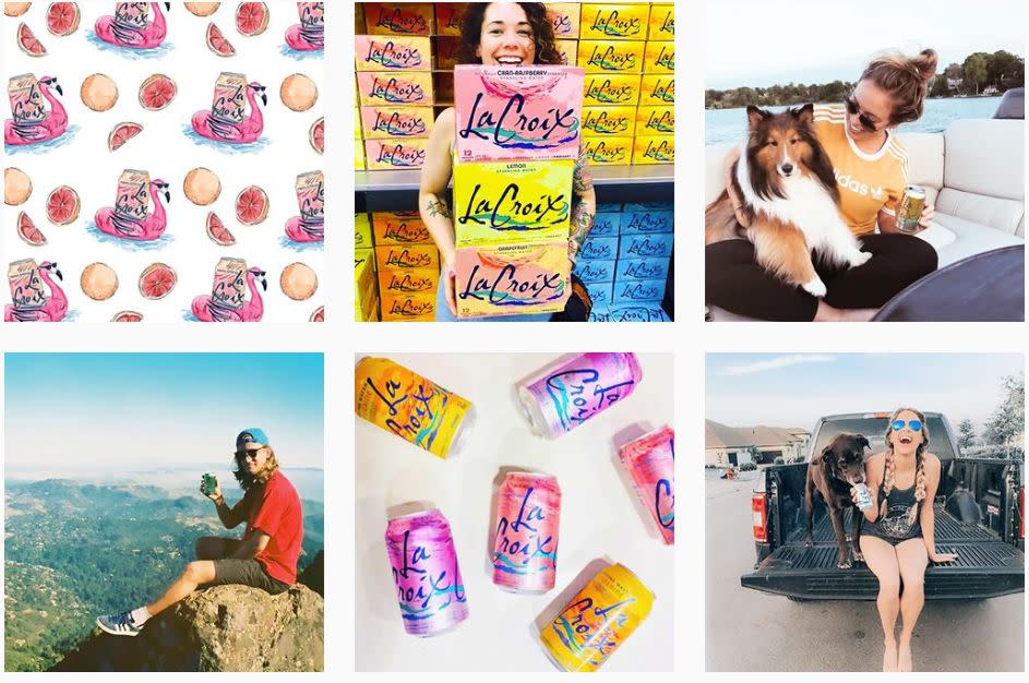 LaCroix's Instagram account shows its target audience having fun while drinking their product. (Photo: Instagram: lacroixwater)