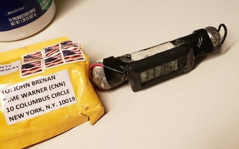 One of the 'pipe bombs' was posted to the CNN headquarters in New York - Credit: Gio Benitez/Twitter