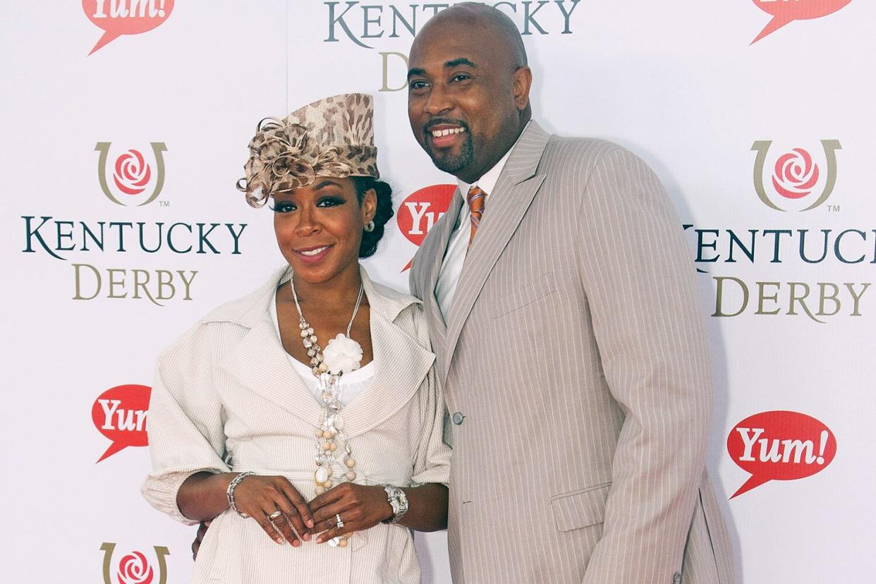 Actress Tichina Arnold and Rico Hines attend the 137th Kentucky Derby at Churchill Downs on May 7, 2011 in Louisville, Kentucky. (Photo by Joey Foley/FilmMagic)