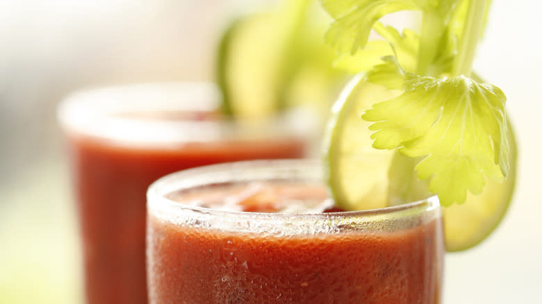 bloody marys with lime wheels