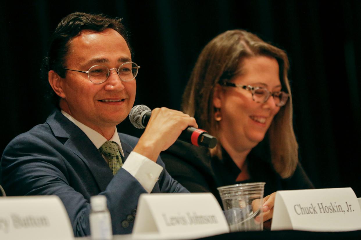  Principal Chief of the Cherokee Nation Chuck Hoskin Jr., answers a question at The Sovereignty Symposium XXXIV at the Skirvin Hotel in Oklahoma City, Okla. on Wednesday, June 8, 2022. 