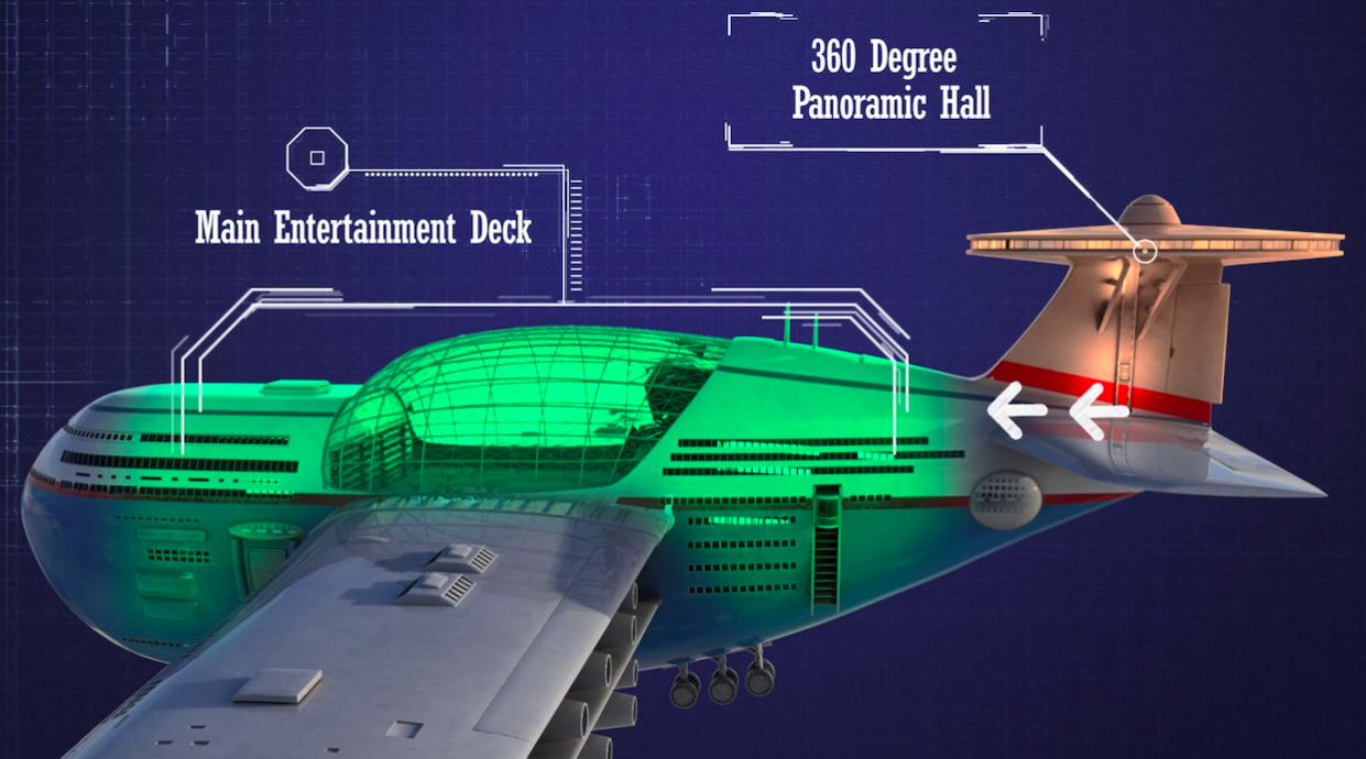 An entertainment deck would provide fun in the air for up to 5,000 guests. (SWNS)