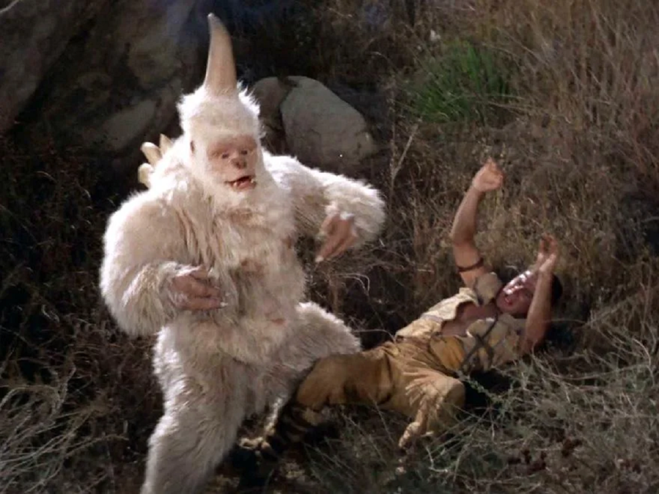 Captain Kirk fights the Mugato in the Star Trek episode "A Private Little War."