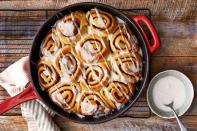 <p><strong>Recipe: </strong><a href="https://www.southernliving.com/recipes/apple-butter-cinnamon-rolls-apple-cider-glaze" rel="nofollow noopener" target="_blank" data-ylk="slk:Apple Butter Cinnamon Rolls with Apple Cider Glaze;elm:context_link;itc:0;sec:content-canvas" class="link "><strong>Apple Butter Cinnamon Rolls with Apple Cider Glaze</strong></a></p> <p>Is there anything better to wake up to than the aroma of cinnamon rolls? We didn’t think so until our Test Kitchen came up with this recipe that combines classic cinnamon rolls with the flavors of fall.</p>