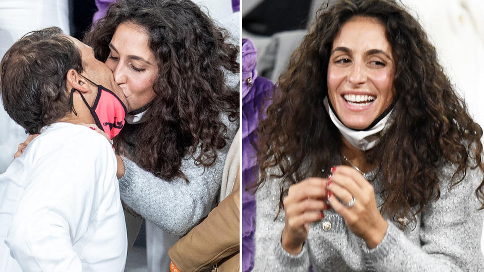 Rafael Nadal, pictured here kising wife Xisca after the French Open final.