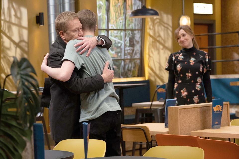 Wednesday, March 8: Colin hugs Marshall tightly