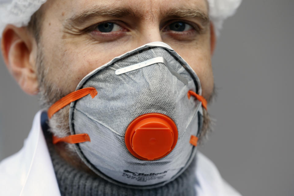 PARIS, FRANCE - APRIL 06: A medical biologist wearing a FFP2 type protective mask poses at a drive-through testing site for coronavirus disease during the coronavirus epidemic (COVID 19) on April 6, 2020, in Paris, France.  The country is issuing fines for people caught violating its nationwide lockdown measures intended to stop the spread of COVID-19. The Coronavirus (COVID-19) pandemic has spread to many countries across the world, claiming over 70,000 lives and infecting over 1 million people. (Photo by Chesnot/Getty Images)