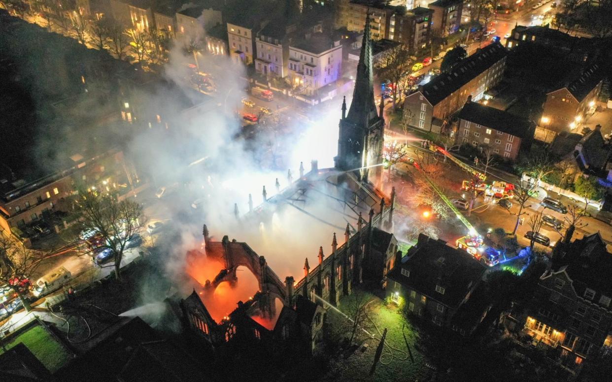 A major fire engulfed St Mark's Church - UkNewsinPictures