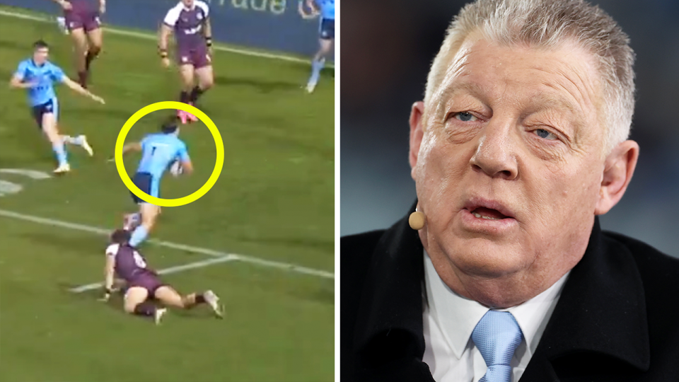 Raiders prodigy Chevy Stewart (pictured left) and Bulldogs youngster Mitch Woods have shown their credentials as future NRL superstars, despite Phil Gould (pictured) tempering expectations. (Images: Fox Sports/Getty Images)