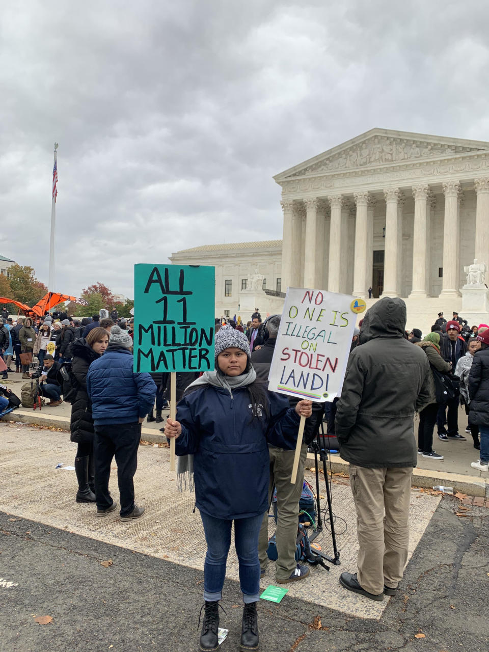 Melanie Cruz stands outside the U.S. Supreme Court in Washington D.C., on Nov. 12, 2019. | Courtesy of Melanie Cruz