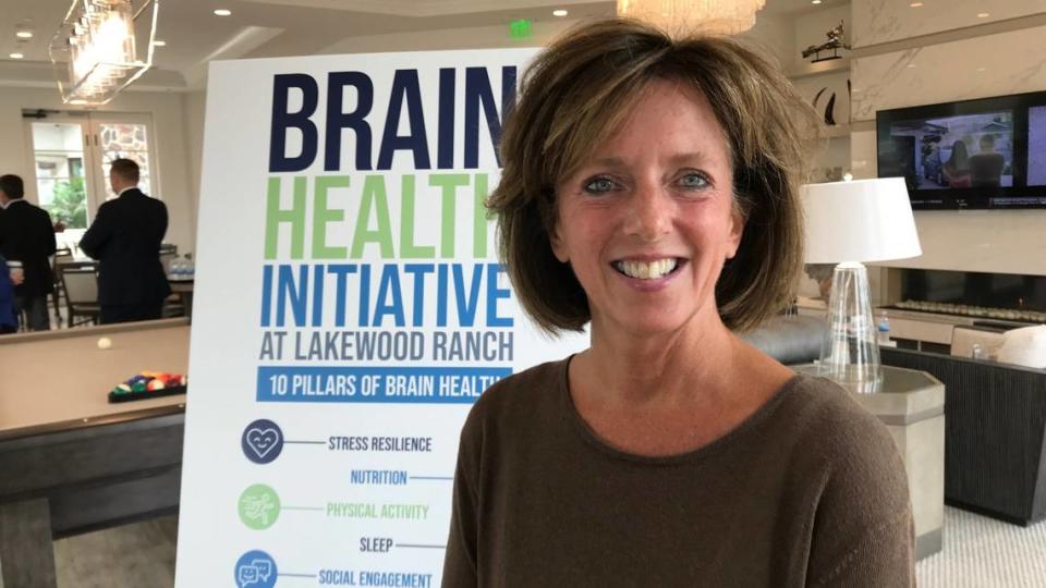 Stephanie Peabody talked about her vision for building a brain healthy community at Lakewood Ranch during a press conference 3/12/2019 .
