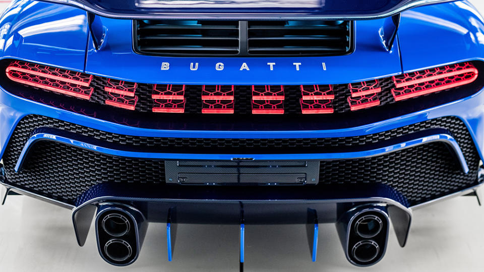 The first Bugatti Centodieci hypercar's rear end