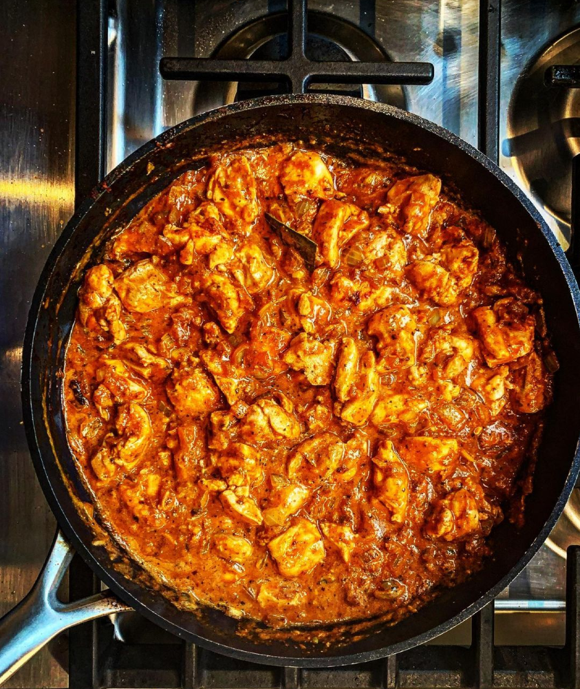 Chicken tikka masala made with spices from Inspired Indian.