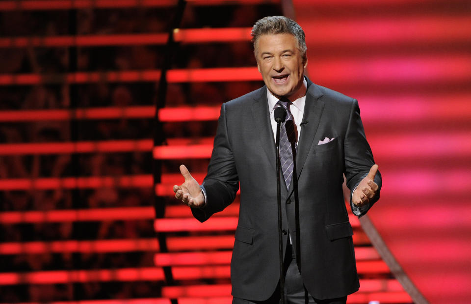 Actor Alec Baldwin hosts the 3rd annual NFL Honors at Radio City Music Hall on Saturday, Feb. 1, 2014, in New York. (Photo by Evan Agostini/Invision for NFL/AP Images)