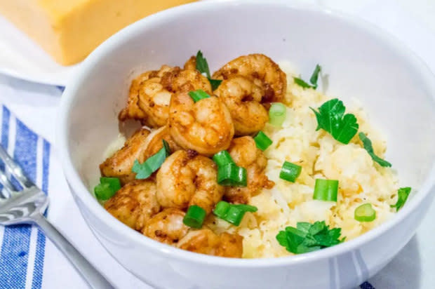 <p><a href="https://www.babaganosh.org/cajun-shrimp-cauliflower-grits/" rel="nofollow noopener" target="_blank" data-ylk="slk:Babaganosh;elm:context_link;itc:0;sec:content-canvas" class="link ">Babaganosh</a></p><p>This quick and easy dinner of Keto Cajun Shrimp and Cauliflower Grits has all the flavor and texture of the classic Southern dish and is super healthy to boot! Keto friendly and gluten-free.</p><p><strong>Get the recipe: <a href="https://www.babaganosh.org/cajun-shrimp-cauliflower-grits/" rel="nofollow noopener" target="_blank" data-ylk="slk:Keto Cajun Shrimp and Cauliflower Grits;elm:context_link;itc:0;sec:content-canvas" class="link ">Keto Cajun Shrimp and Cauliflower Grits</a></strong></p>