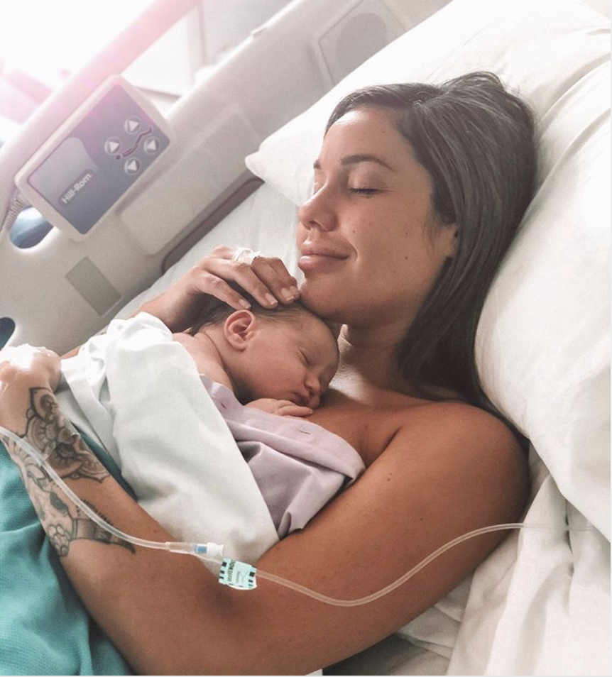 Former MAFS star Davina Rankin pictured with her baby