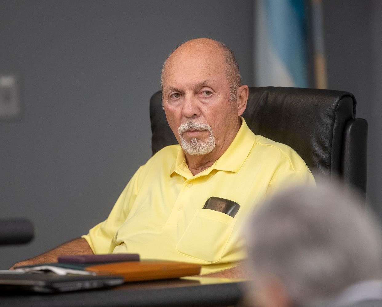 Lake Wales City City Commissioner Danny Krueger is shown during a City Commission meeting in January. Krueger returned to the Commission on Wednesday after the Lake Wales City Attorney determined that Kris Fitzgerald had vacated her position during her suspension.