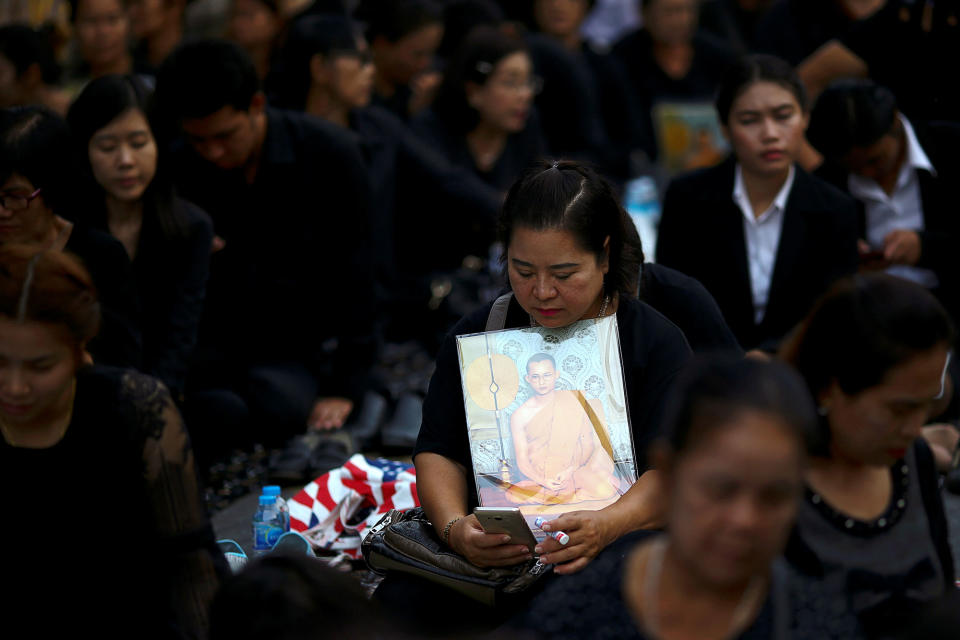 Mourning Thailand’s late King Bhumibol Adulyadej in Bangkok