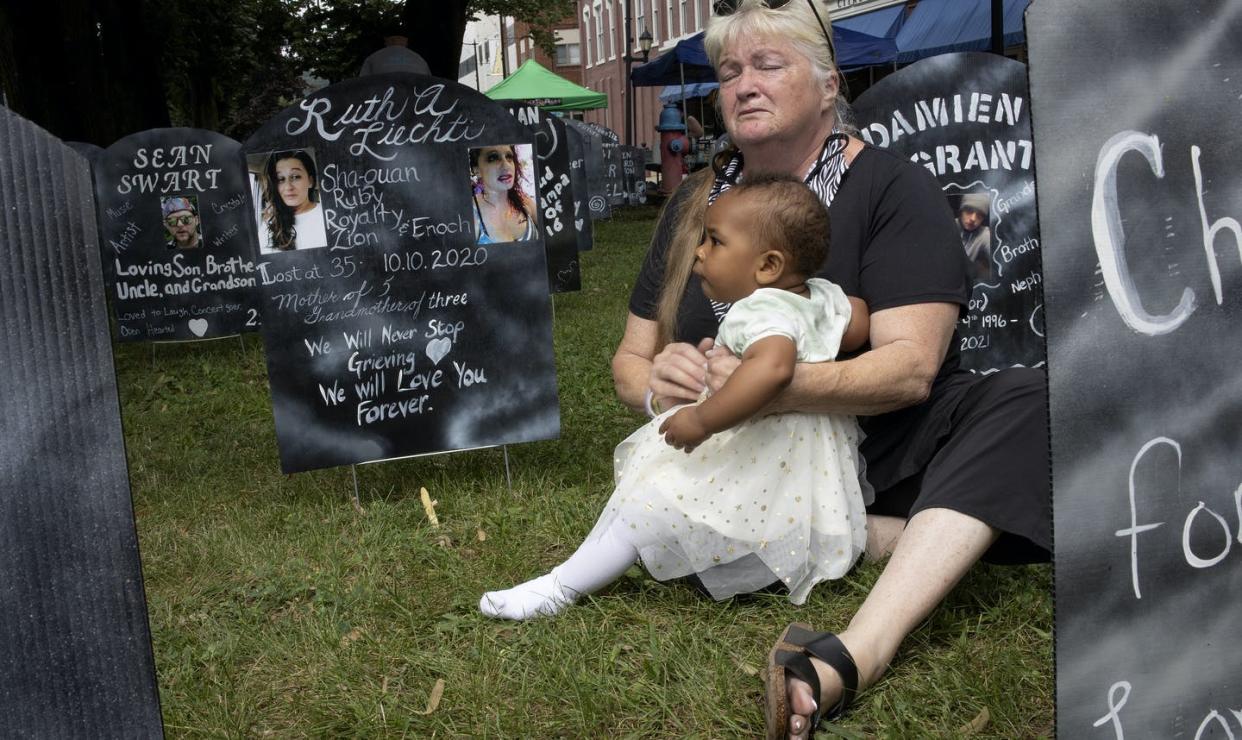 <span class="caption">Esther Nesbitt lost two of her children to drug overdoses.</span> <span class="attribution"><a class="link " href="https://www.gettyimages.com/detail/news-photo/esther-nesbitt-who-has-lost-two-of-her-children-to-drug-news-photo/1335688676" rel="nofollow noopener" target="_blank" data-ylk="slk:Andrew Lichtenstein/Corbis via Getty Images;elm:context_link;itc:0;sec:content-canvas">Andrew Lichtenstein/Corbis via Getty Images</a></span>