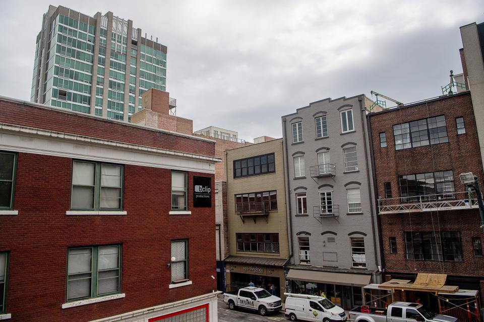 A view of College Street in Downtown Asheville April 24, 2024.