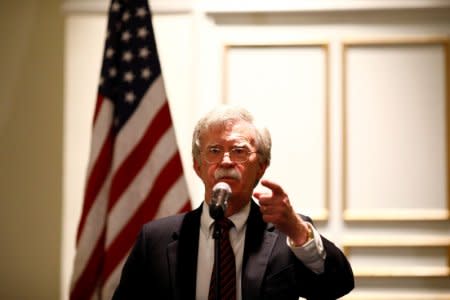 FILE PHOTO: National Security Adviser John Bolton discusses