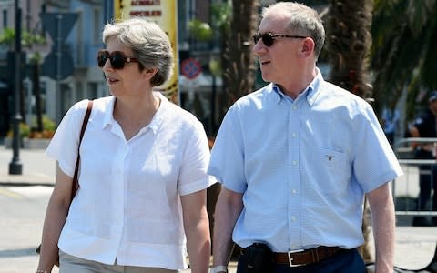 Theresa May and her husband Philip May visit Desenzano del Garda during the summer break - Credit: Pier Marco Tacca/Getty Pool