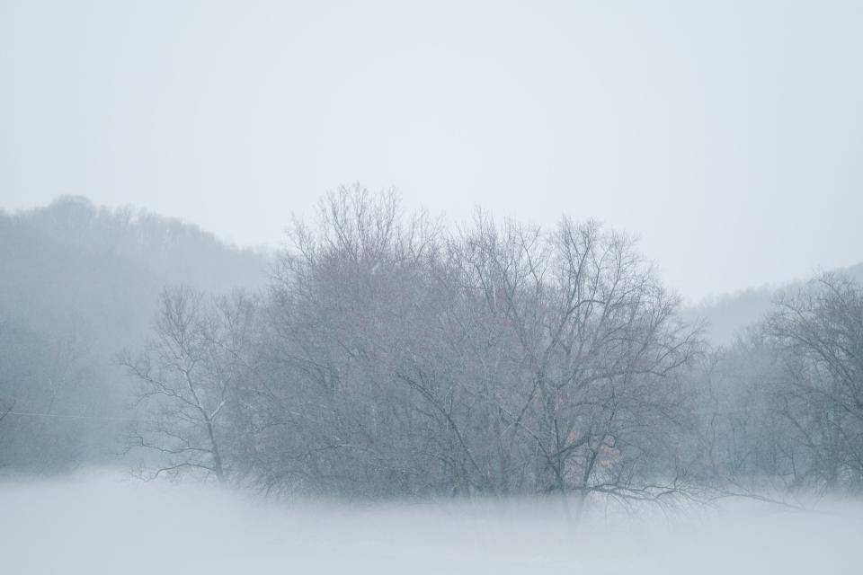 Fog rises off the Tuscarawas River in Ohio on Wednesday, Jan. 24 in Goshen Township, Tuscarawas County.