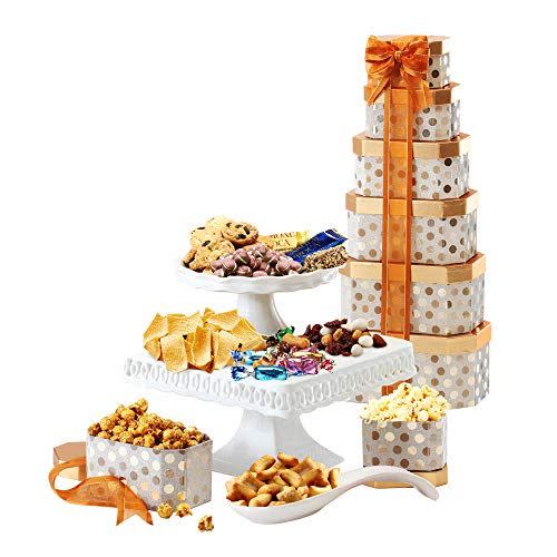 <p><strong>Broadway Basketeers</strong></p><p>amazon.com</p><p><strong>$36.00</strong></p><p><a href="https://www.amazon.com/dp/B00FBGL0CK?tag=syn-yahoo-20&ascsubtag=%5Bartid%7C10055.g.34054234%5Bsrc%7Cyahoo-us" rel="nofollow noopener" target="_blank" data-ylk="slk:Shop Now;elm:context_link;itc:0;sec:content-canvas" class="link ">Shop Now</a></p><p>With this gift tower, she'll get truffles, chocolate-covered pretzels, yogurt cookies, chocolate chip cookies, brownie brittle, milk toffees, and more.</p>