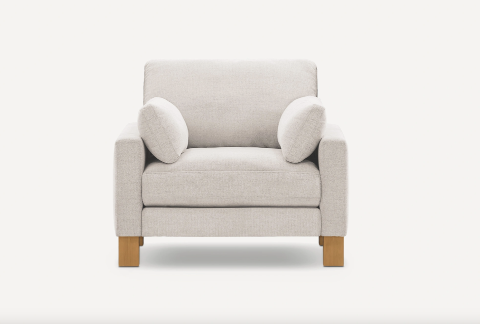 burrow Union Armchair in ivory & oak (photo via Burrow)