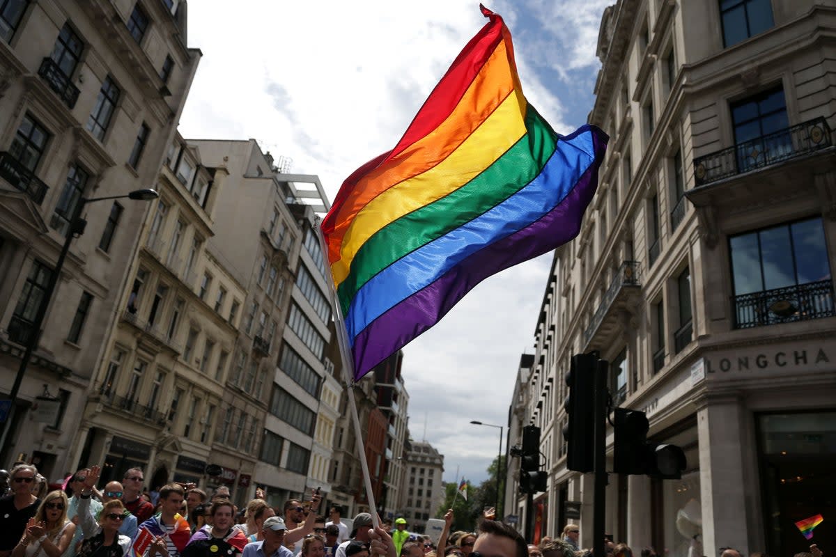 A rainbow flag flown during Pride in central London  (PA Archive)