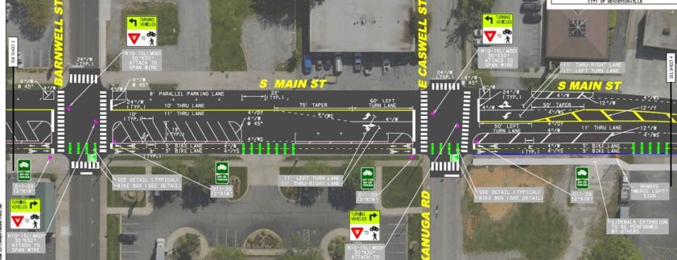 South Main Street in Hendersonville is currently undergoing a road diet.