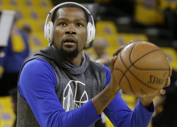 Kevin Durant chooses the noise he wants to hear. (AP)