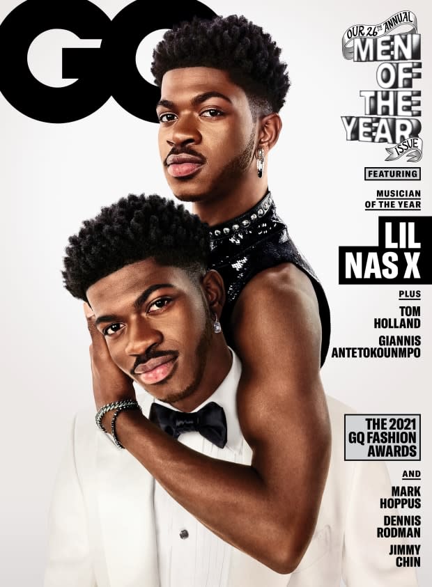 Lil Nas X on the December 2021 cover of "GQ." <p>Photo: Captured with Samsung Galaxy S21 Ultra 5G for GQ</p>