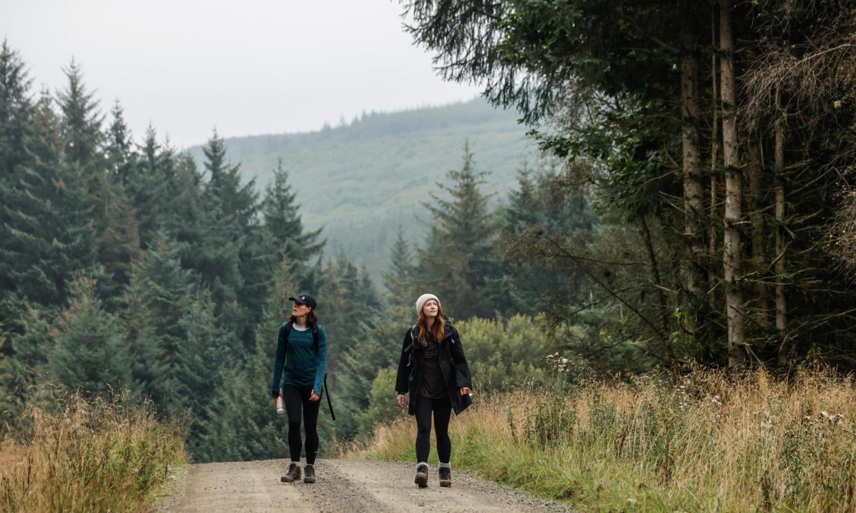 <span>‘I thought a lot about whether to walk alone or with a friend’: Helen Thomson (above right) and Jess Bond at Kielderhead national nature reserve.</span><span>Photograph: Murdo MacLeod/the Observer</span>