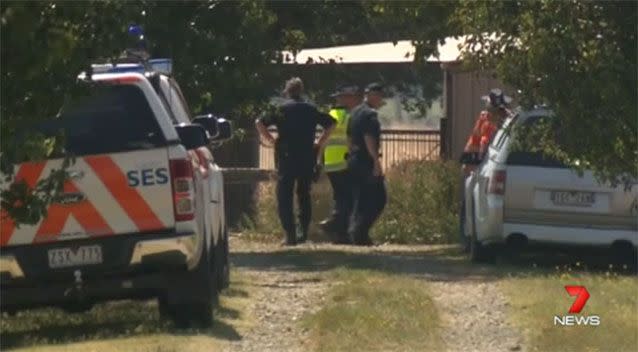 Victoria police search the area surrounding Ms Chetchuti's home. Photo: 7 News