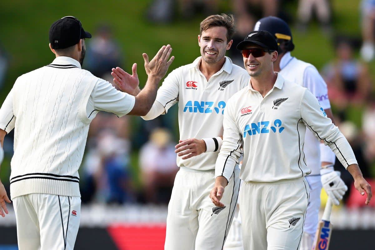 New Zealand captain Tim Southee saw his side claim a remarkable win (Andrew Cornaga/Photosport via AP) (AP)