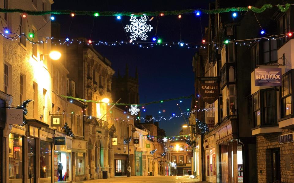 stamford high street christmas shopping markets - Alamy