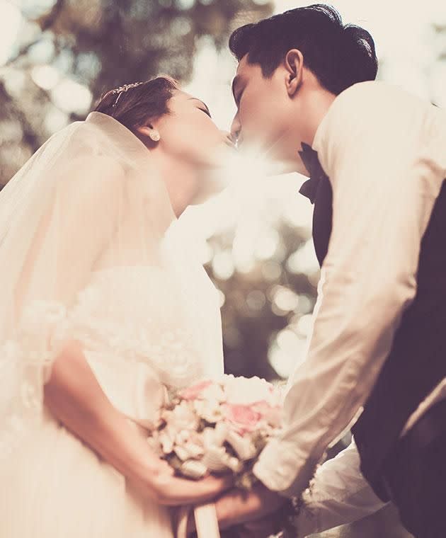 The bride reveals she and her groom waited years for their big day. Photo: Getty