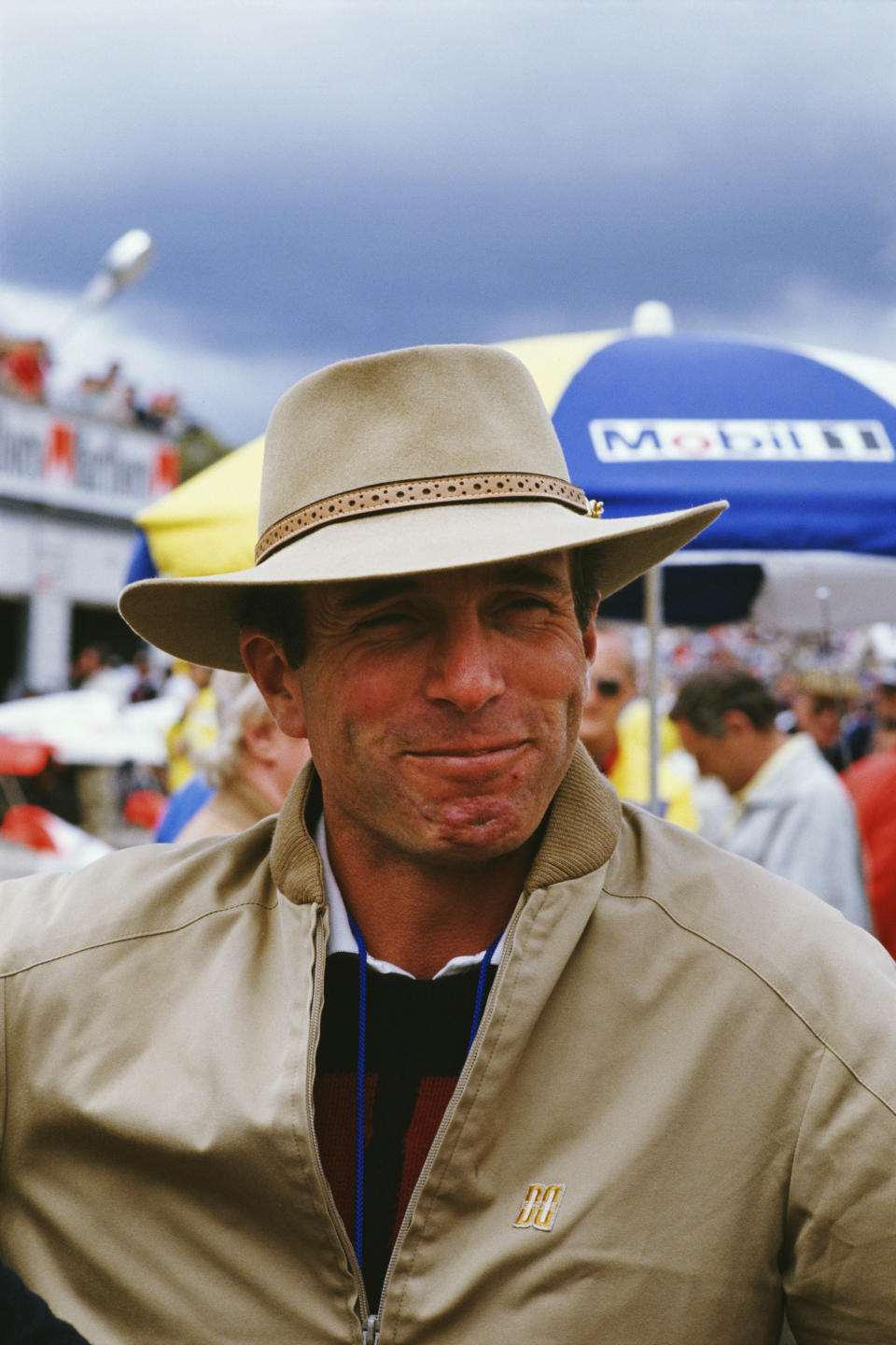 Captain Mark Phillips, the husband of Princess Anne, in the pit lane ahead of the 1986 Australian Grand Prix at the Adelaide Street Circuit in Adelaide, Australia, 26th October 1986. (Photo by Bryn Colton/Getty Images)